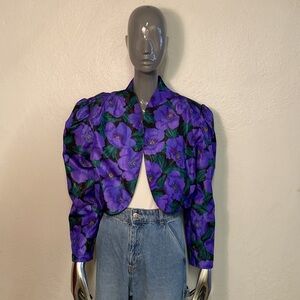 Vintage, Purple Floral Bolero, L